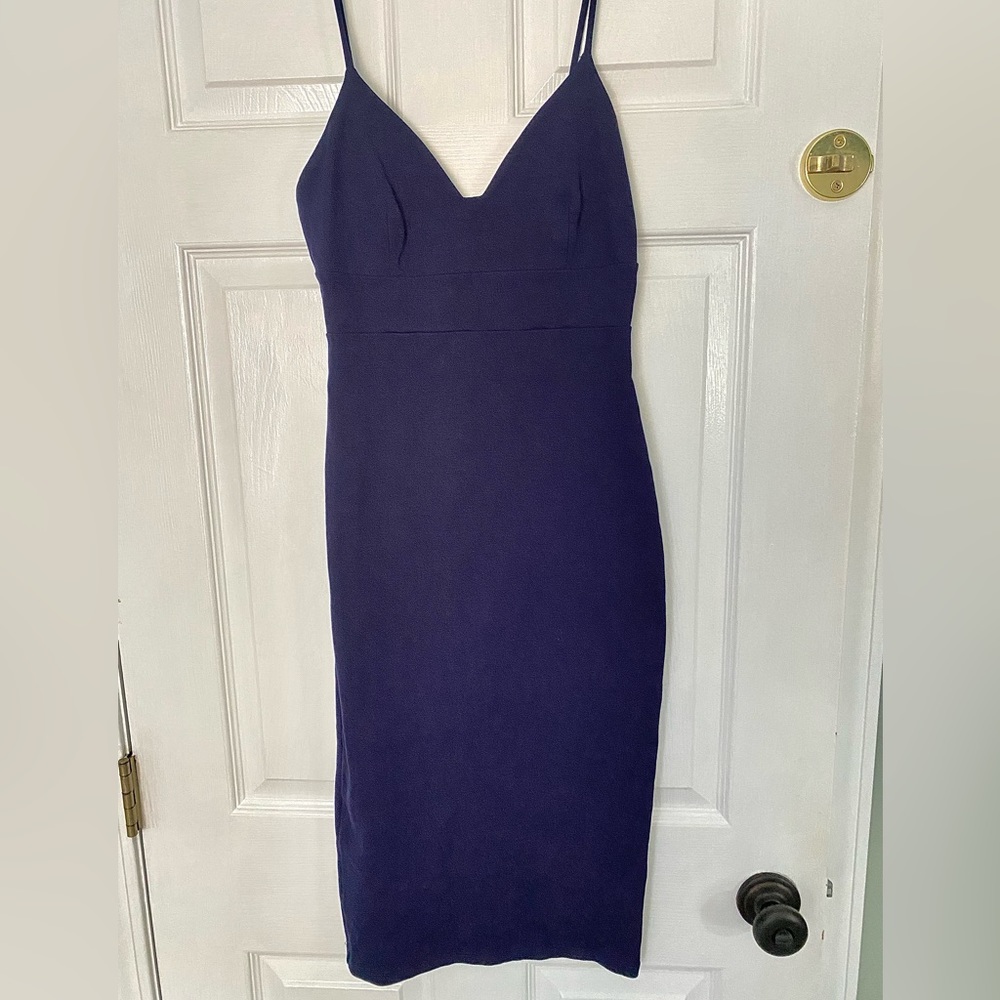 Lulus Navy Blue Midi Bodycon Dress Size Medium